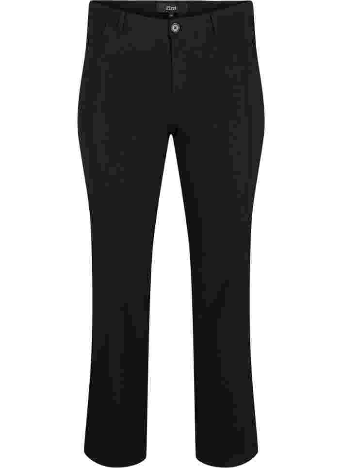 Klassiske bukser i viskosemix, Black, Packshot image number 0