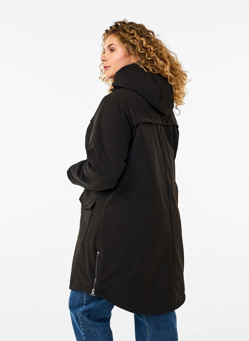 Vandafvisende softshelljakke med quiltet foer, Sort, Model image number 2