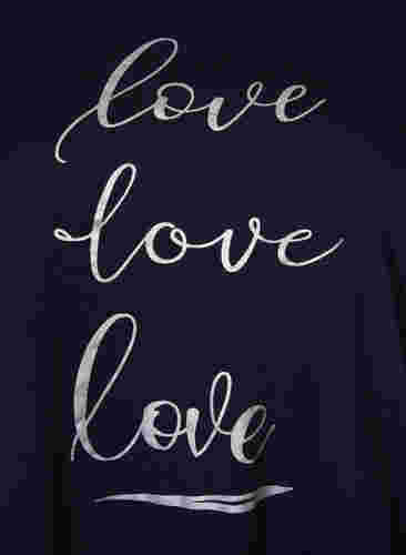 Kortærmet bomulds t-shirt med tryk, Night Sky Love Love, Packshot image number 2