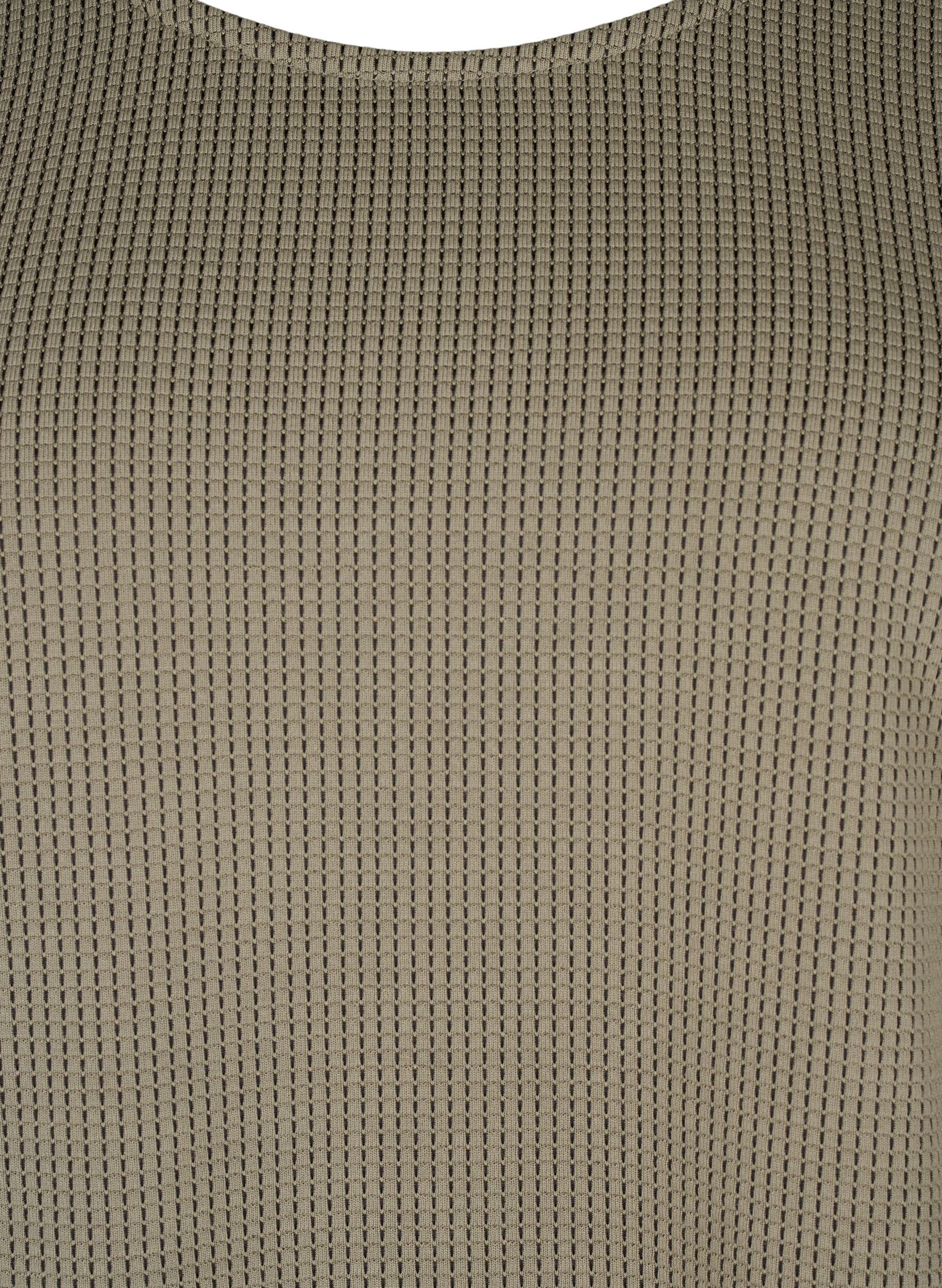 Zizzi A-formet bluse med tekstur, Greige, Packshot image number 2