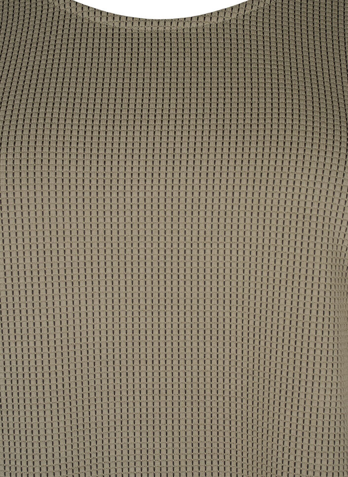 A-formet bluse med tekstur, Greige, Packshot image number 2