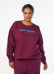 Sweatshirt med tekstmotiv, M&oslash;rk Bordeaux, Model image number 0