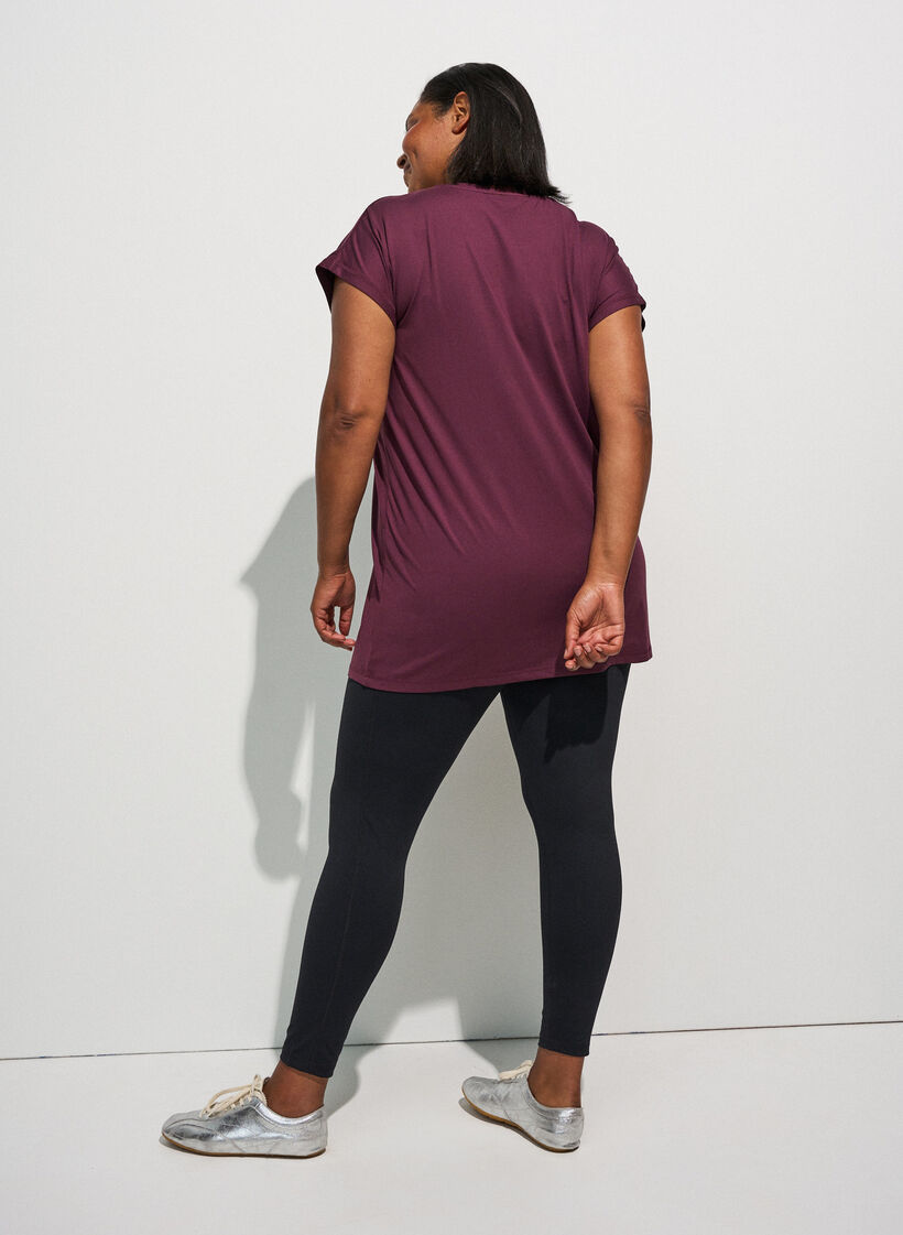 Lang tr&aelig;nings t-shirt, R&oslash;d, Model image number 2