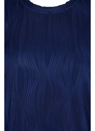 Strukturmønstret bluse med lange ærmer, Maritime Blue, Packshot image number 2
