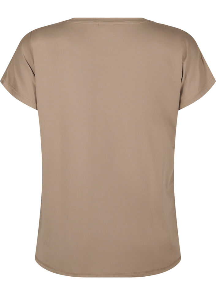 Ensfarvet trænings t-shirt, Beige, Packshot image number 1