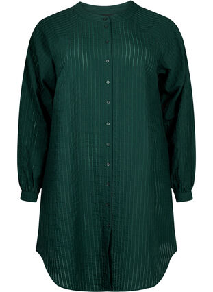 Lang viskose skjorte med stribet mønster, Scarab, Packshot image number 0