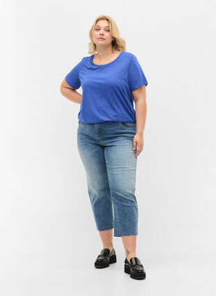 Kortærmet t-shirt med en rund halsudskæring, Dazzling Blue MB, Model image number 2