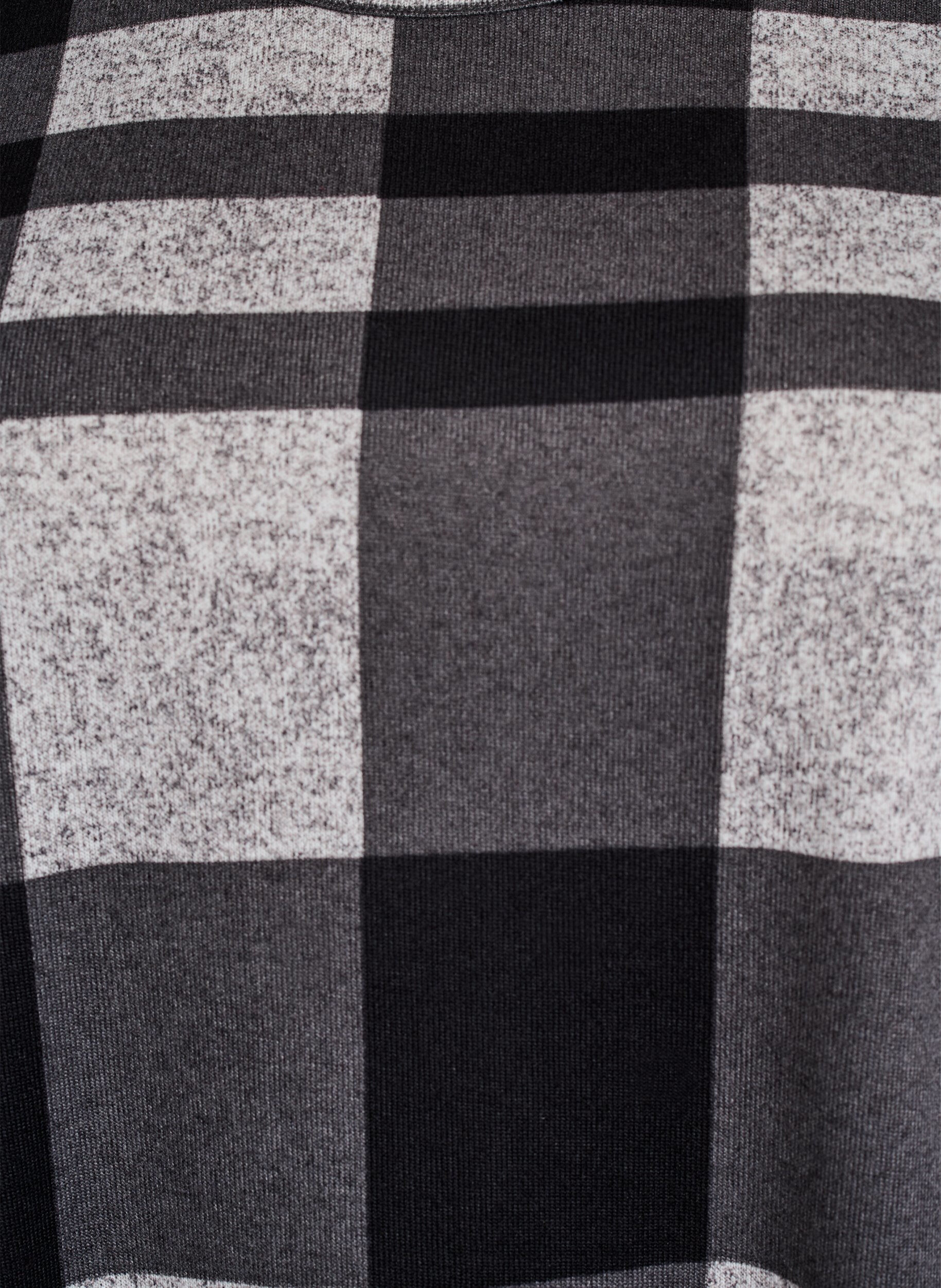 Zizzi M&oslash;nstret bluse med lange &aelig;rmer, Gr&aring;, Packshot image number 2