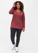 Basis bluse med lange ærmer, Cabernet Melange, Model image number 2
