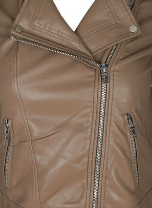 Kort jakke i imiteret læder, Pine Bark, Packshot image number 2