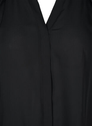 Langærmet skjorte med flæsekrave, Black, Packshot image number 2