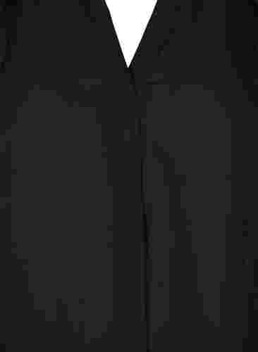 Langærmet skjorte med flæsekrave, Black, Packshot image number 2