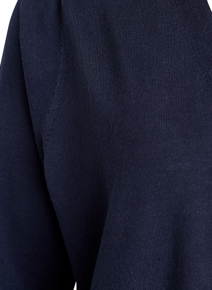 Lang, &aring;ben cardigan med lommer, Bl&aring;, Packshot image number 3