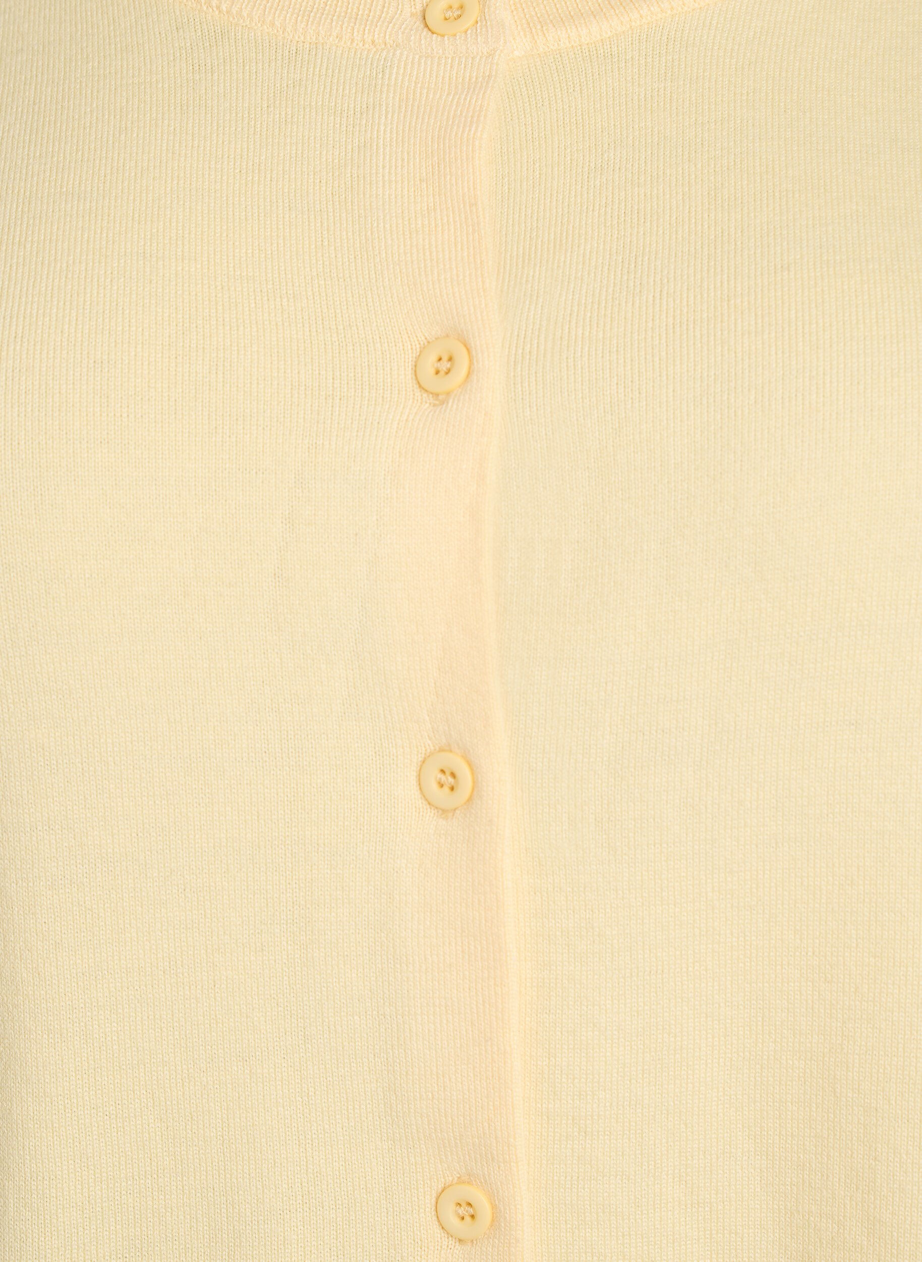 ZizziFinstrikket cardigan med rund hals, Gul, Packshot image number 2
