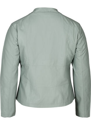 Imiteret læderjakke, Slate Gray, Packshot image number 1