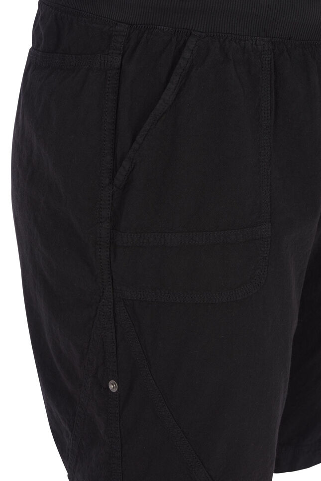 L&oslash;se shorts i bomuld med lommer, Sort, Packshot image number 2