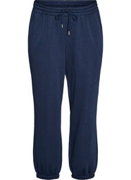 Sweatpants med h&oslash;j talje og bindeb&aring;nd, Bl&aring;
