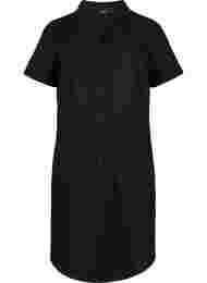Lang bomuldsskjorte med korte ærmer, Black