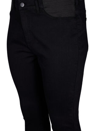 Super slim Amy jeans med elastik i taljen, Black, Packshot image number 2