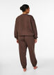 Sweatpants med h&oslash;j talje og lommer, Brun, Model image number 1