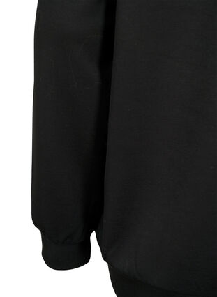 Sweatshirt med v-hals og lomme, Black, Packshot image number 3