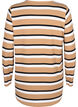 Stribet bluse med lange &aelig;rmer, Sort, Packshot image number 1