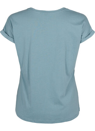 Kortærmet t-shirt i bomuldsblanding, Smoke Blue, Packshot image number 1