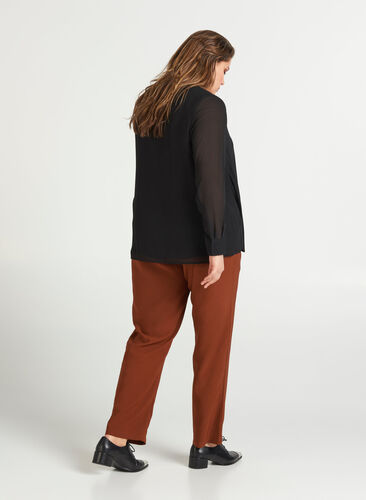 Klassiske bukser med stretch, Caramel Cafe, Model image number 0