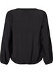 Bluse med balloneffekt og chiffondetaljer, Sort, Packshot image number 1