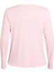 Jerseybluse med knapper og bølgede kanter, Lyserød, Packshot image number 1