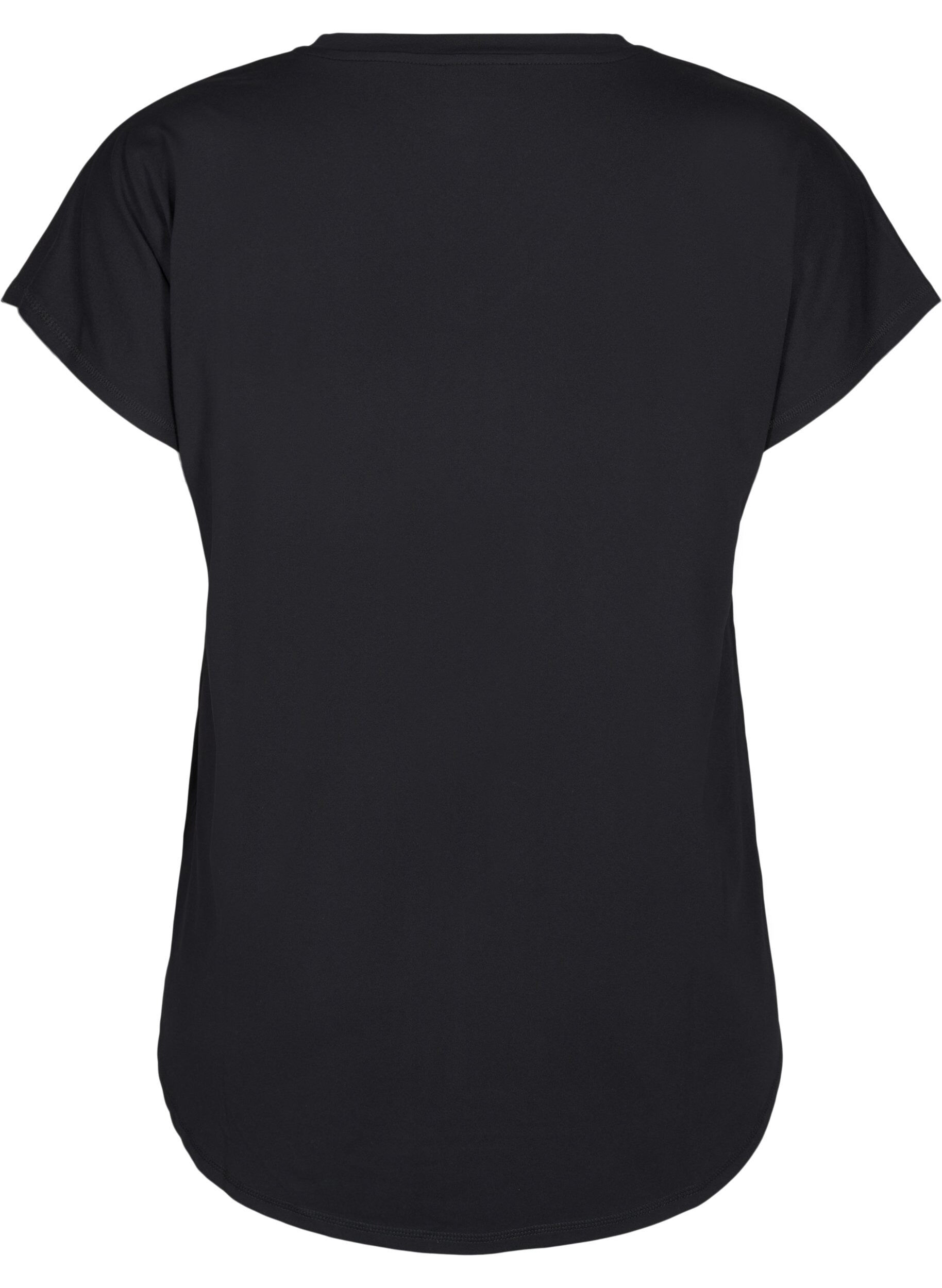 Zizzi Tr&aelig;nings t-shirt med v-hals, Black, Packshot image number 1