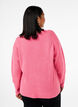 Strikbluse med v-hals og lange ærmer, Bubblegum Wh. Mel., Model image number 1