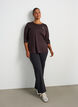 Tr&aelig;ningsbluse med 3/4-&aelig;rmer, Brun, Model image number 1