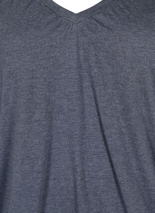 Meleret bluse med v-udskæring, Navy Blazer Mélange, Packshot image number 2