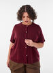 Strik cardigan med korte &aelig;rmer, R&oslash;d, Model image number 0
