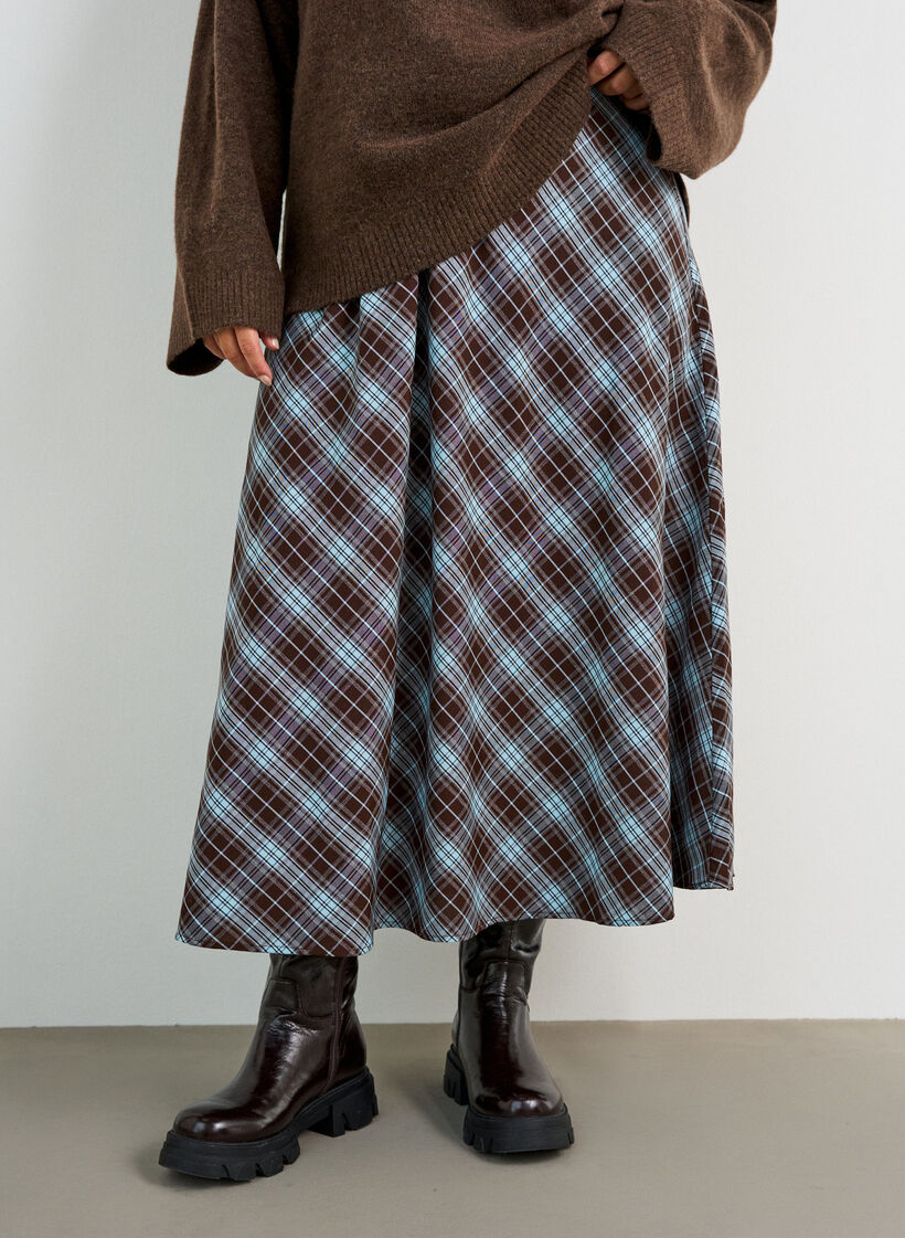 Ternet maxinederdel med A-form, Bl&aring;, Model image number 2