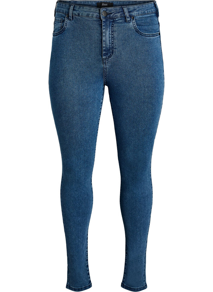 Amy jeans med h&oslash;j talje og super slim fit, Bl&aring;, Packshot image number 0
