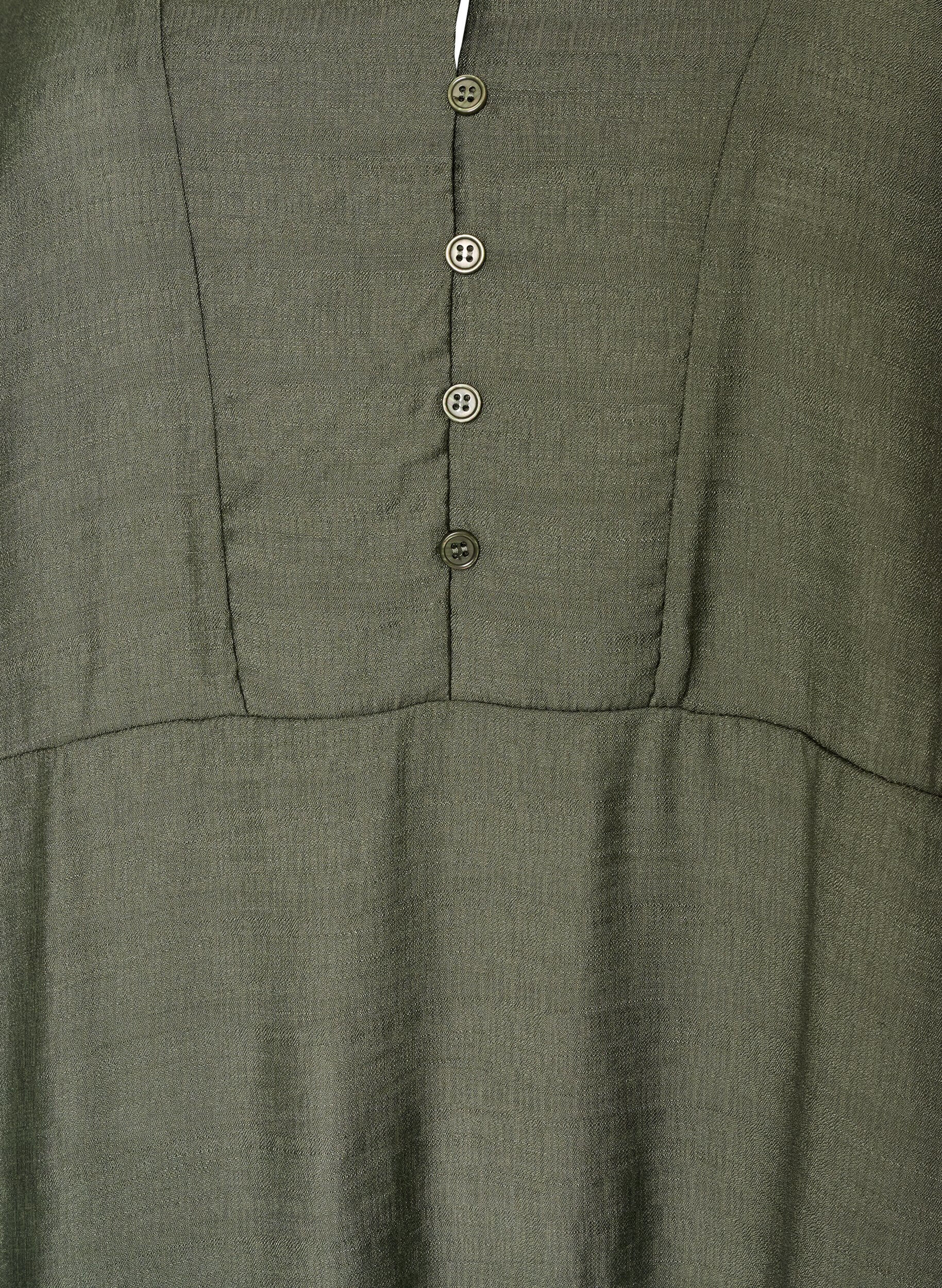 ZizziViskosekjole med broderi og fl&aelig;selag, Gr&oslash;n, Packshot image number 2