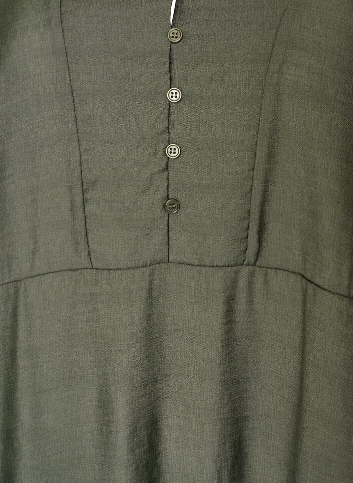 Viskosekjole med broderi og fl&aelig;selag, Gr&oslash;n, Packshot image number 2