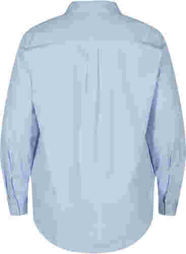 Økologisk bomulds skjorte med krave og knapper, Blue Heron, Packshot image number 1