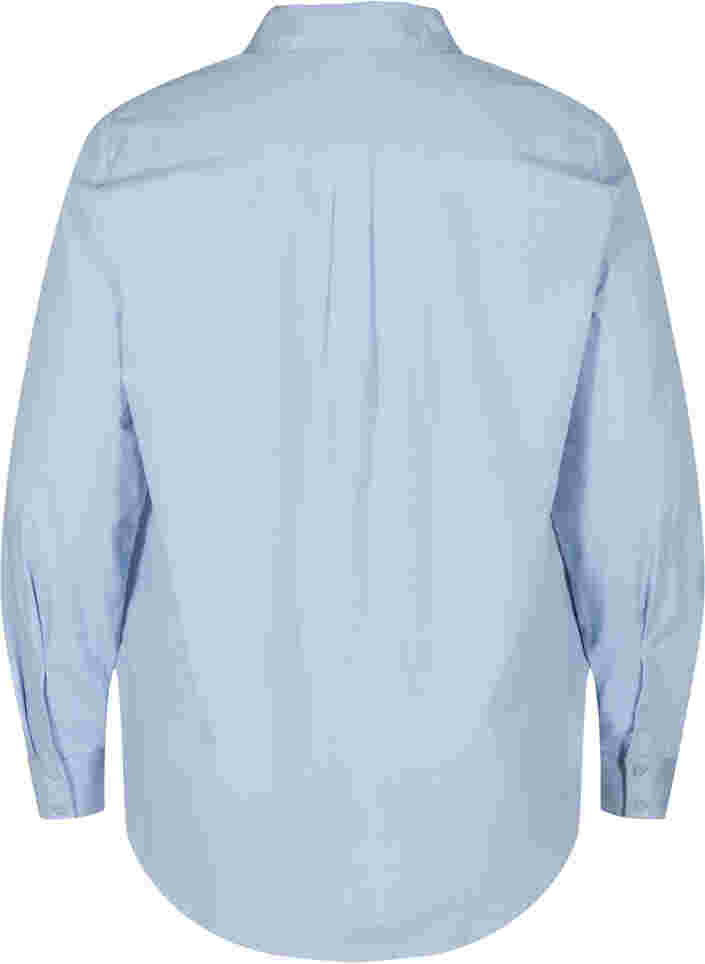 Økologisk bomulds skjorte med krave og knapper, Blue Heron, Packshot image number 1