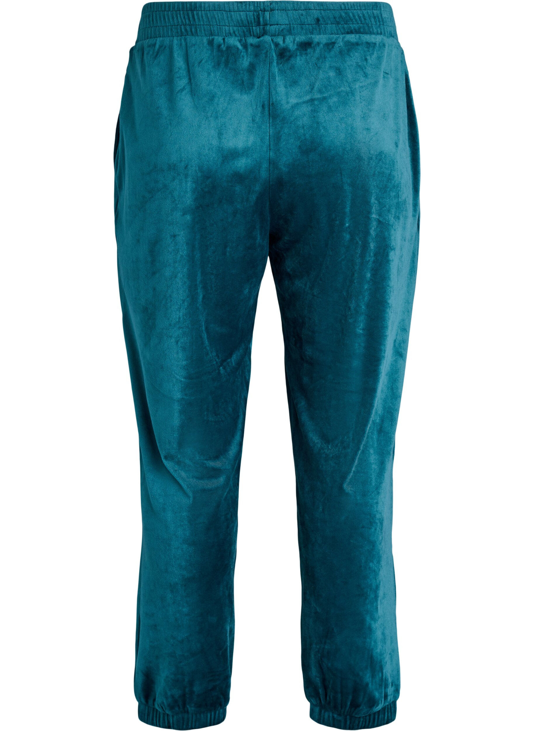 ZizziL&oslash;se bukser i velour, Gr&oslash;n, Packshot image number 1