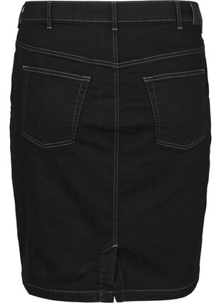 Tætsiddende denim nederdel , Black, Packshot image number 1