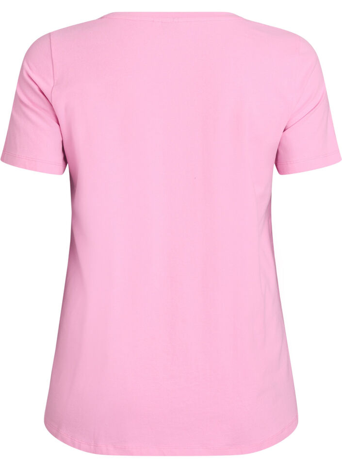 Ensfarvet basis t-shirt i bomuld, Lyser&oslash;d, Packshot image number 1