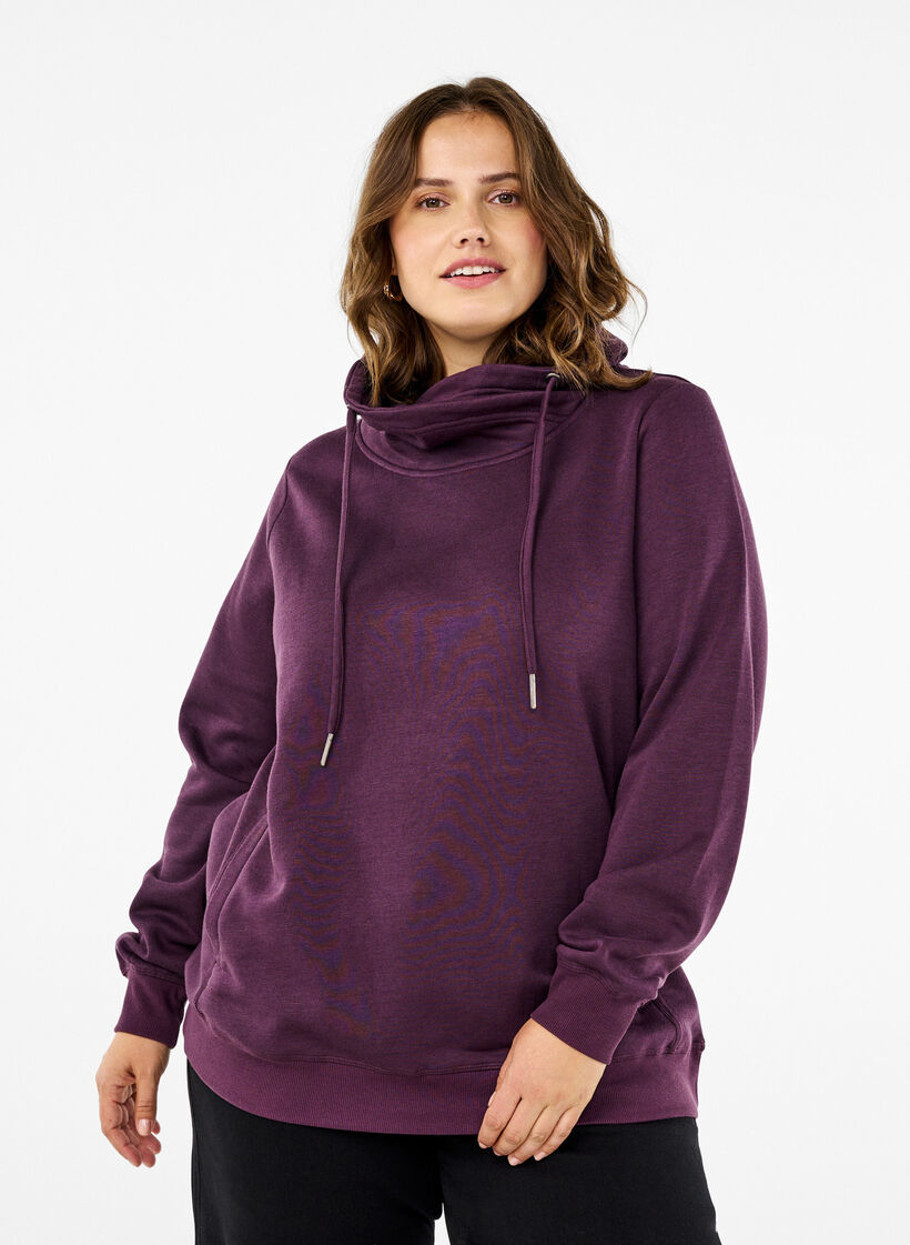 FLASH - Sweatshirt med høj krave, Plum Perfect, Model image number 0