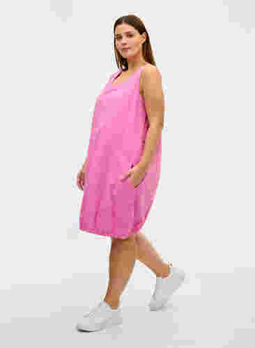 Ærmeløs kjole i bomuld, Cyclamen, Model image number 2