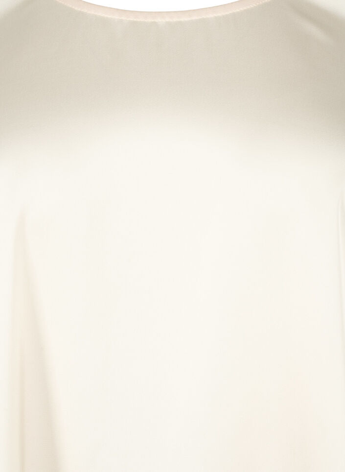 Satinbluse med halvlange ærmer, Champagne, Packshot image number 2