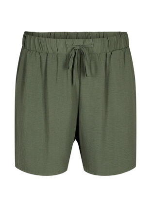 Shorts med lommer og elastik i taljen, Thyme, Packshot image number 0