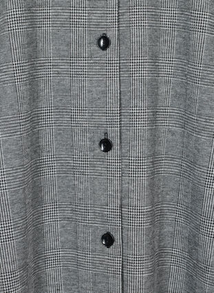 Lang ternet skjorte med brystlommer, Black Check , Packshot image number 2