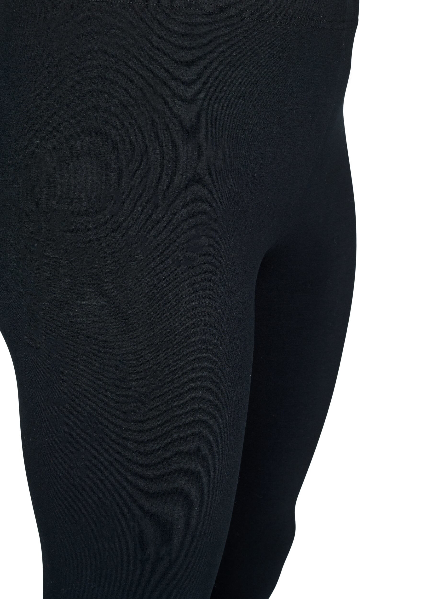Zizzi Basis leggings med ekstra l&aelig;ngde, Sort, Packshot image number 2